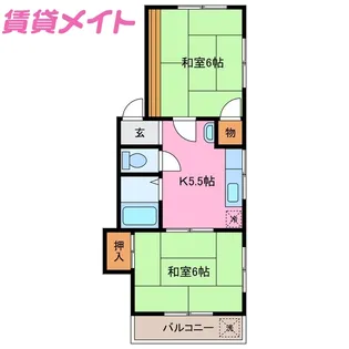 新西方ハイツ C棟【2階】の間取り