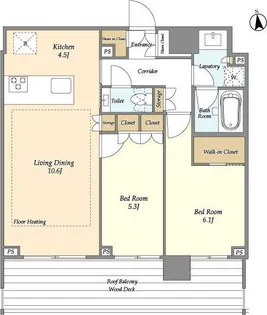 オアーゼ新宿市谷薬王寺【2階】の間取り