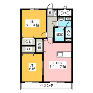 エルキュール【3階】の間取り