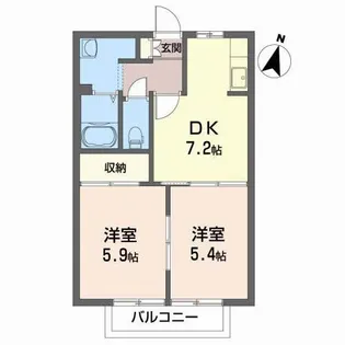 プロンティ袋原IV【2階】の間取り