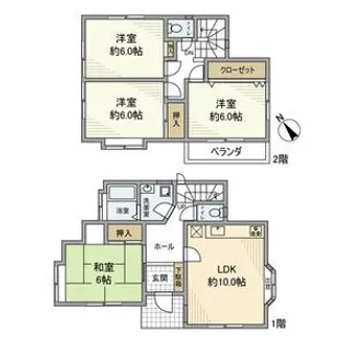 神奈川県横浜市鶴見区上の宮1【一戸建】の間取り