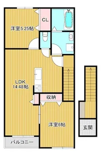 【新築】海吉Hアパート(仮)【2階】の間取り