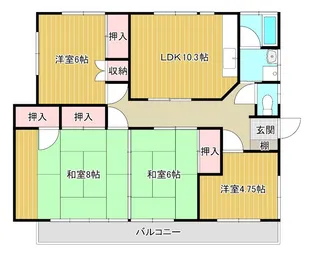 内野本郷ハウス【2階】の間取り