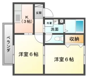 ハイカムール鷹清水【1階】の間取り