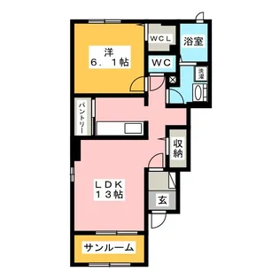 イルミネイト・ソル C【1階】の間取り