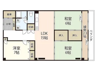 広島県農業共済会館【3階】の間取り