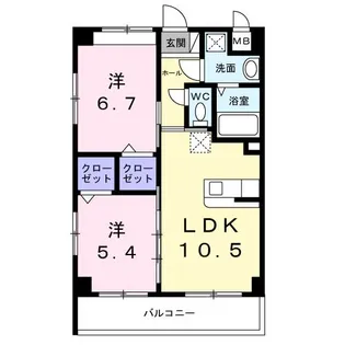 スカイプレイスV【2階】の間取り