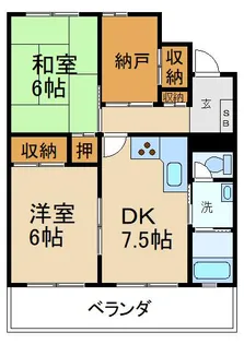 枚方ハイツ2号棟【2階】の間取り