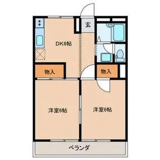 ハイツニュータマA【1階】の間取り