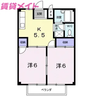 コーポウィンフィールドB棟【2階】の間取り