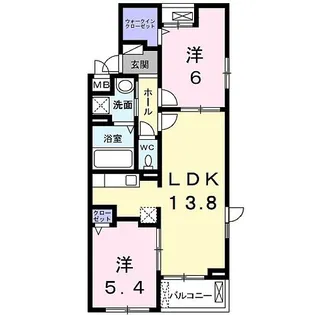 プティグレーヌ久御山【3階】の間取り