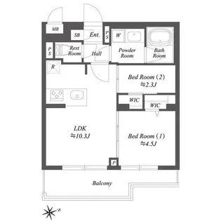 ブランシエスタ用賀【2階】の間取り