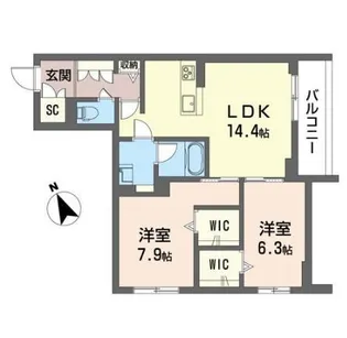 ルミノサ ファミリアA【1階】の間取り