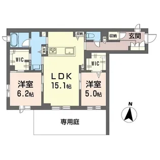プレディーナ武蔵浦和【1階】の間取り