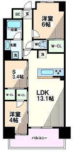 東京都国立市北3【マンション】の間取り