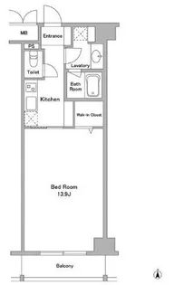 東京都港区三田1【マンション】の間取り