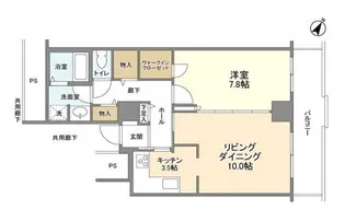 東京都中央区日本橋浜町3【マンション】の間取り