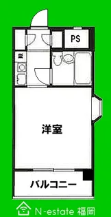 福岡県福岡市早良区西新1【マンション】の間取り