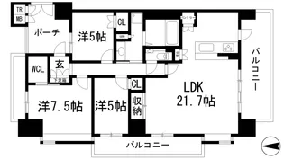 ブランズ川西【12階】の間取り