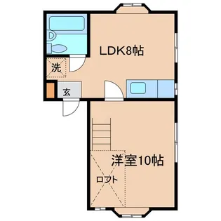 初期費用ゼロ チョコフラット【2階】の間取り