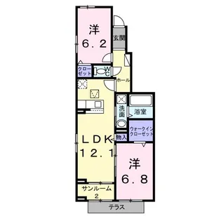 ベル・コリーヌB【1階】の間取り