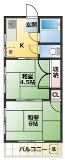 中山グリーンハイツ【2階】の間取り