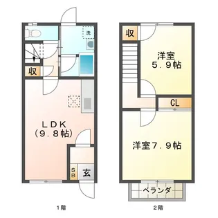 グリーンフィールドC棟【2階】の間取り