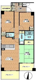 東村山分譲賃貸マンション【4階】の間取り
