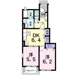 アイリー ライフB【1階】の間取り