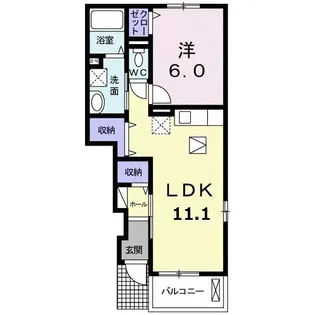 クリアネス堰下【1階】の間取り