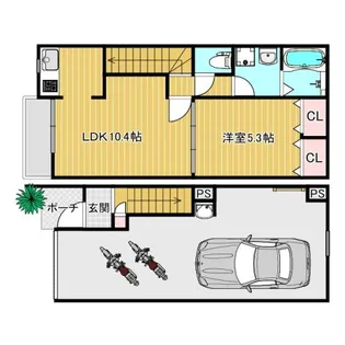 エスパース女郎花(ガレージハウス)の間取り