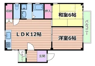 パセオ摂津II【1階】の間取り