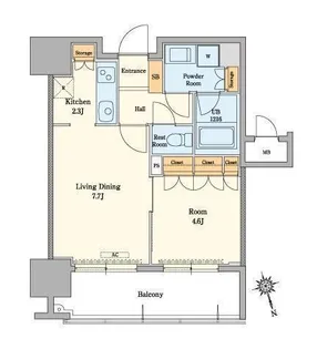 RJRプレシア吉塚駅前II【7階】の間取り