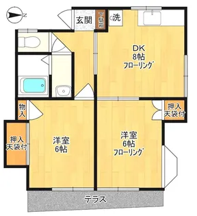 【K2コーポ】【1階】の間取り