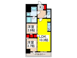 プラウドフラット日本橋馬喰町【5階】の間取り