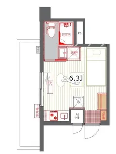 三敬中洲マンション【5階】の間取り