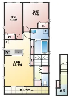ヴェルデュールエストの間取り