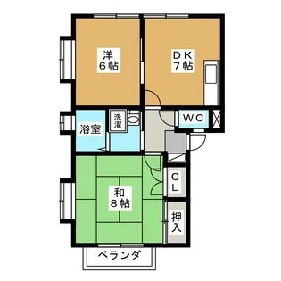 コーポツイン B【1階】の間取り