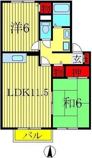 グリーンシャトルA【2階】の間取り