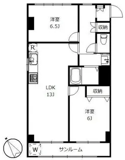 第21宮庭マンション【5階】の間取り