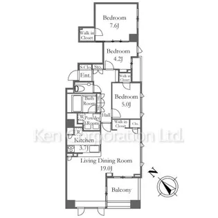 グランスイート文京小石川【6階】の間取り