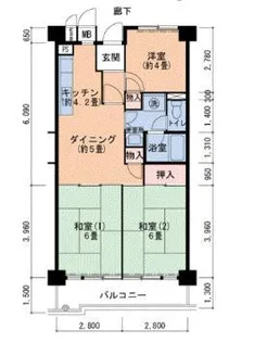 UR若山台中央2号棟 4F【4階】の間取り