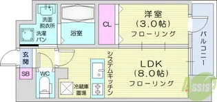 デュオヒルズ仙台一番町【3階】の間取り