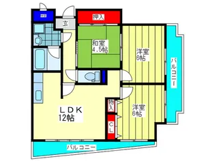 フレアコ-ト京橋【6階】の間取り