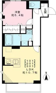 サウスクリーク大鳥居【1階】の間取り