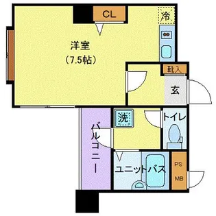 ベルシティ五橋【9階】の間取り