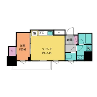 サンウッドフラッツ神田神保町【8階】の間取り