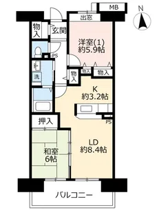 URアーバニア上飯田北町【6階】の間取り