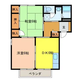 フラワーレジデンス虹A【2階】の間取り