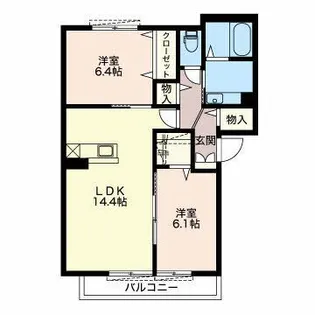 ラ・シャルール【1階】の間取り
